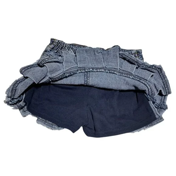 Y2K U.S. Polo Assn. Embellished Denim Skort Pleated Hem Embroidered Logo 3T - Picture 3 of 8